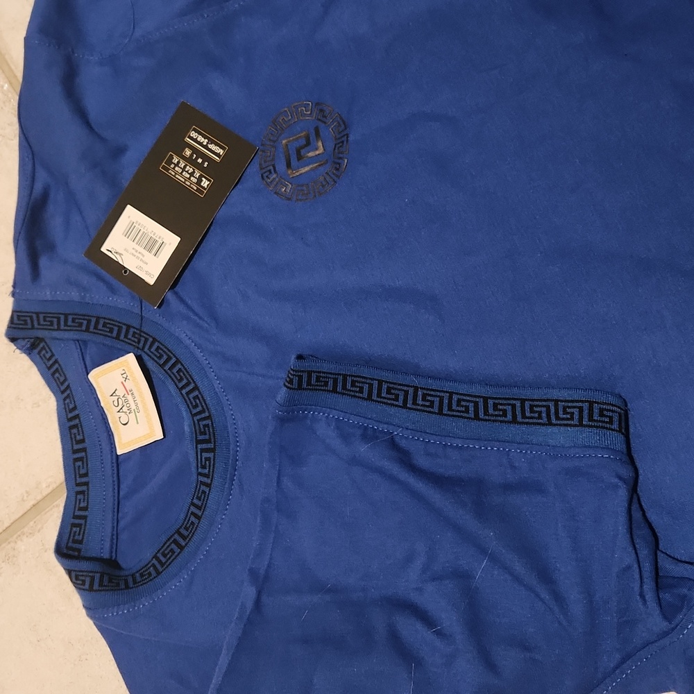Casa MODA  COUTURE Royal Blue Short Sleeve Tee XL